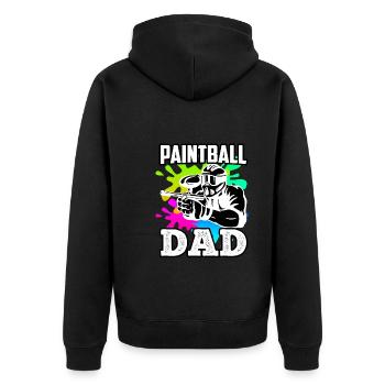 Paintball Dad Paintballer Papa Paintball Player - Unisex Premium Organic Zip Hoodie - black - Back - Nico (187cm)