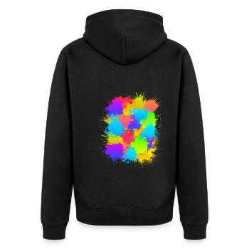 Paintball coloré Markeirer marque paintballer - Veste à capuche bio Premium Unisexe - noir - Dos - Nico (187cm)