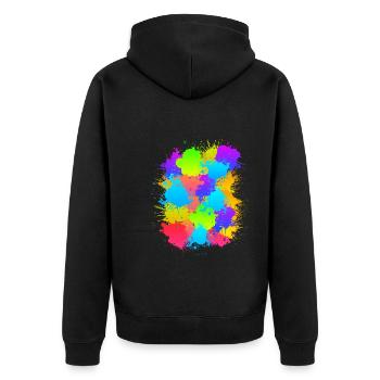 Paintball coloré Markeirer marque paintballer - Veste à capuche bio Premium Unisexe - noir - Dos - Nico (187cm)