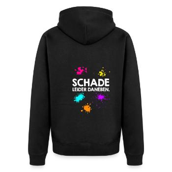 Schade leider daneben Paintballspieler - Unisex Premium Bio Zip Hoodie - Schwarz - Hinten - Nico (187cm)
