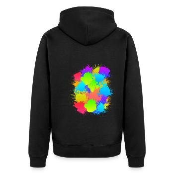 Paintball coloré Markeirer marque paintballer - Veste à capuche bio Premium Unisexe - noir - Dos - Nico (187cm)