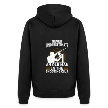 Ne sous-estimez jamais le vieil homme dans le club de tir - Veste à capuche bio Premium Unisexe - noir - Dos - Nico (187cm)