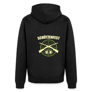 Schützenfest Schützenverein Schützenkönig - Unisex Premium Bio Zip Hoodie - Schwarz - Hinten - Nico (187cm)