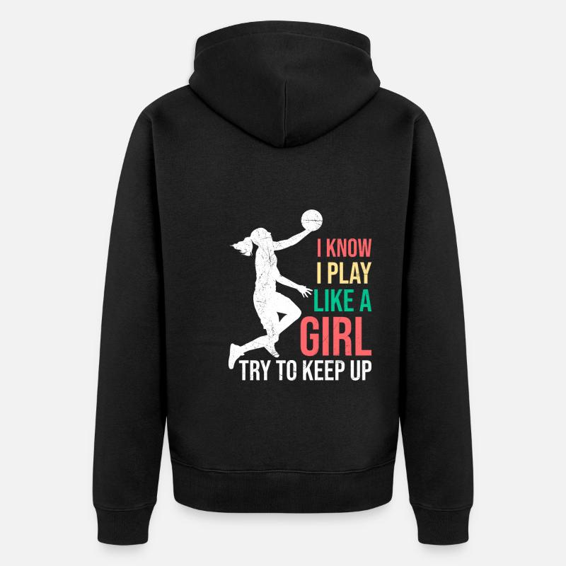 Basket-ball féminin - Veste à capuche bio Premium Unisexe - noir