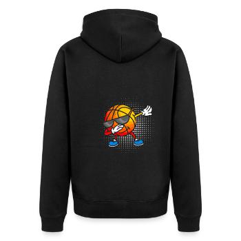 Joueur de basket-ball Dabbing - Veste à capuche bio Premium Unisexe - noir - Dos - Nico (187cm)