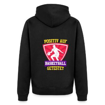 Testé positif au basketball féminin - Veste à capuche bio Premium Unisexe - noir - Dos - Nico (187cm)