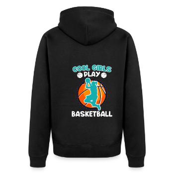 Les filles cool jouent au basket-ball - Veste à capuche bio Premium Unisexe - noir - Dos - Nico (187cm)