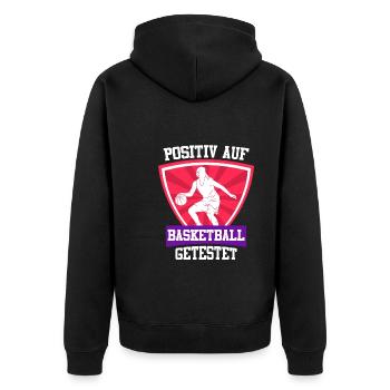 Testé positif au basketball féminin - Veste à capuche bio Premium Unisexe - noir - Dos - Nico (187cm)
