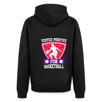 Testé positif au basketball féminin - Veste à capuche bio Premium Unisexe - noir - Dos - Nico (187cm)