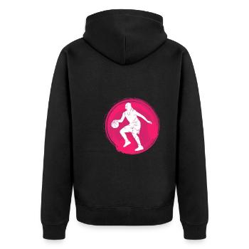 Basket-ball féminin - Veste à capuche bio Premium Unisexe - noir - Dos - Nico (187cm)