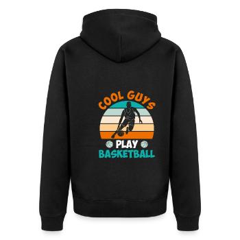 Les gars cool jouent aux joueurs de basket-ball - Veste à capuche bio Premium Unisexe - noir - Dos - Nico (187cm)