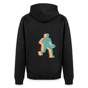 Basket vintage - Veste à capuche bio Premium Unisexe - noir - Dos - Nico (187cm)