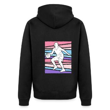 Basket-ball rétro Basket-ball féminin - Veste à capuche bio Premium Unisexe - noir - Dos - Nico (187cm)