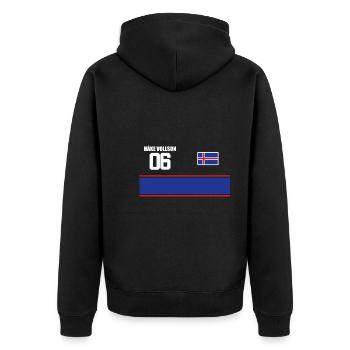 Sauftrikot Island Hake Vollson - Unisex Premium Bio Zip Hoodie - Schwarz - Hinten - Nico (187cm)