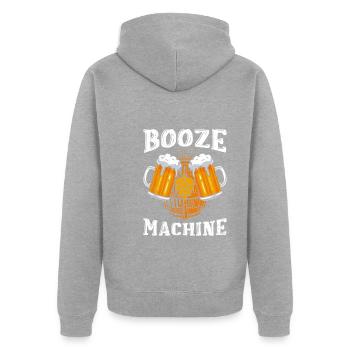 Sauf Automat Biertrinker Bier - Unisex Premium Bio Zip Hoodie - Grau meliert - Hinten - Nico (187cm)