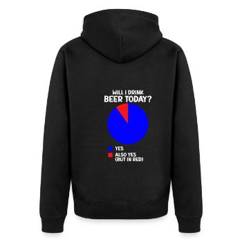 Statistiques du tableau du cercle de la bière Boire de la bière aujourd’hui - Veste à capuche bio Premium Unisexe - noir - Dos - Nico (187cm)
