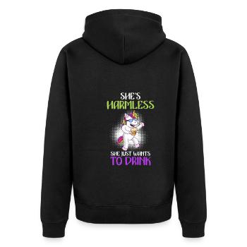 She doesn't do anything who just wants to drink ladies party - Unisex Premium Organic Zip Hoodie - black - Back - Nico (187cm)