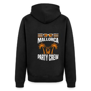 Malle Party Crew Mallorca Party Urlaub - Unisex Premium Bio Zip Hoodie - Schwarz - Hinten - Nico (187cm)
