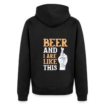 Bière et moi nous sommes tellement buveurs de bière hommes Malle - Veste à capuche bio Premium Unisexe - noir - Dos - Nico (187cm)