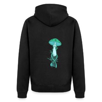 Champignons recueillent l’ADN Champignon cueilleur de champignons - Veste à capuche bio Premium Unisexe - noir - Dos - Nico (187cm)
