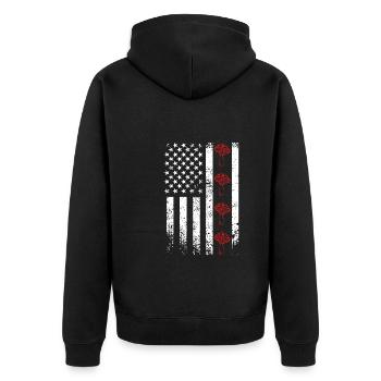 Mushroom Picker USA US Mushroom - Veste à capuche bio Premium Unisexe - noir - Dos - Nico (187cm)