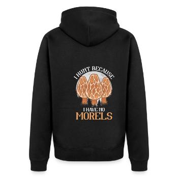 Pilzsammler - Unisex Premium Bio Zip Hoodie - Schwarz - Hinten - Nico (187cm)