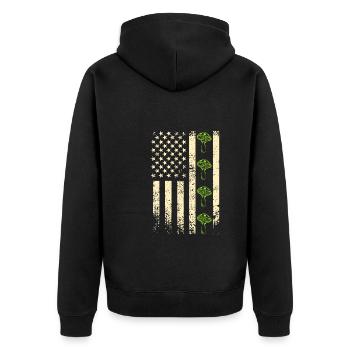 Mushroom Picker USA US Mushroom - Veste à capuche bio Premium Unisexe - noir - Dos - Nico (187cm)