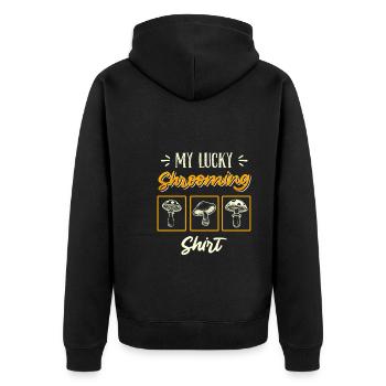 Mon collectionneur de champignons Lucky Shrooming Shirt - Veste à capuche bio Premium Unisexe - noir - Dos - Nico (187cm)