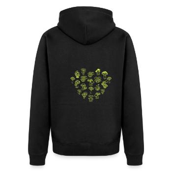 Pilz Herz Pilzsammler - Unisex Premium Bio Zip Hoodie - Schwarz - Hinten - Nico (187cm)
