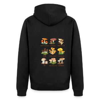 Cueillette de champignons Espèces de champignons Cueilleurs de champignons - Veste à capuche bio Premium Unisexe - noir - Dos - Nico (187cm)
