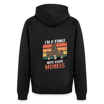 I am a Fungi with good Morels Mushroom Picker - Unisex Premium Organic Zip Hoodie - black - Back - Nico (187cm)