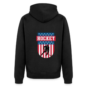 Joueurs de hockey sur glace hockey sur glace hockey usa - Veste à capuche bio Premium Unisexe - noir - Dos - Nico (187cm)