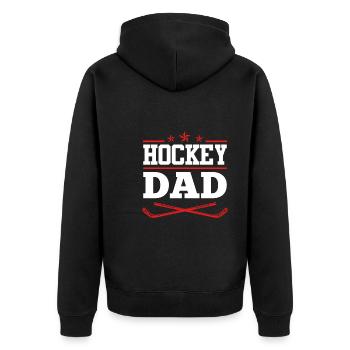Hockey Dad - Unisex Premium Bio Zip Hoodie - Schwarz - Hinten - Nico (187cm)
