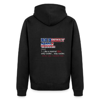 Eishockey Girl Hockey Damen - Unisex Premium Bio Zip Hoodie - Schwarz - Hinten - Nico (187cm)