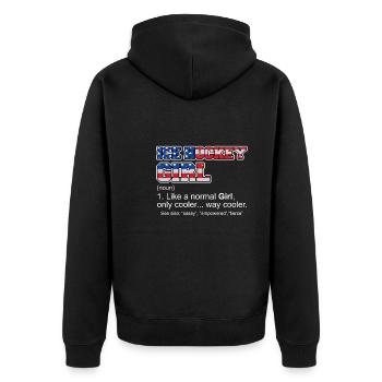 Eishockey Girl Hockey Damen - Unisex Premium Bio Zip Hoodie - Schwarz - Hinten - Nico (187cm)