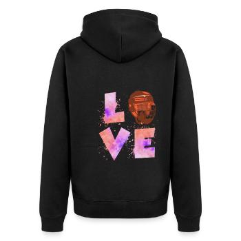 Eishockey Liebe Eishockeyspielerin Damen - Unisex Premium Bio Zip Hoodie - Schwarz - Hinten - Nico (187cm)