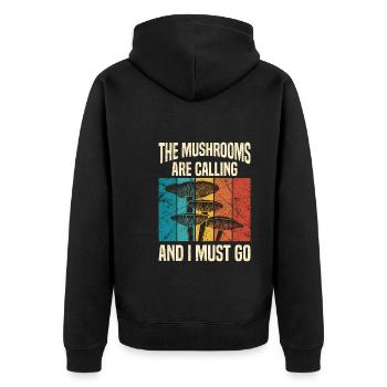 Mir reichts ich geh Pilze sammeln Pilzsammer - Unisex Premium Bio Zip Hoodie - Schwarz - Hinten - Nico (187cm)