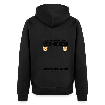 Wir werden dich vermissen Jobwechsel Abschied - Unisex Premium Bio Zip Hoodie - Schwarz - Hinten - Nico (187cm)