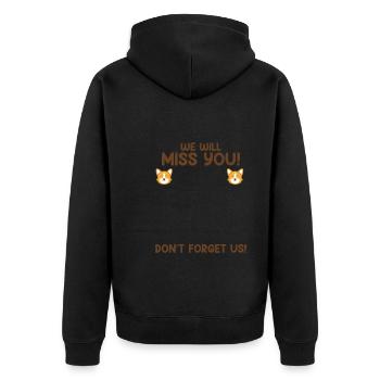 Wir werden dich vermissen Jobwechsel Abschied - Unisex Premium Bio Zip Hoodie - Schwarz - Hinten - Nico (187cm)