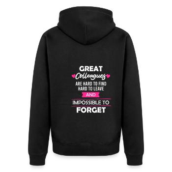Kollege Abschied Jobwechsel Arbeitswechsel - Unisex Premium Bio Zip Hoodie - Schwarz - Hinten - Nico (187cm)