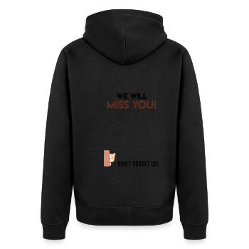 Wir werden dich vermissen Abschied Kollege - Unisex Premium Bio Zip Hoodie - Schwarz - Hinten - Nico (187cm)