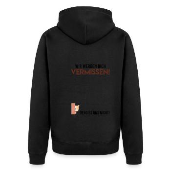 Wir werden dich vermissen Abschied Kollege - Unisex Premium Bio Zip Hoodie - Schwarz - Hinten - Nico (187cm)
