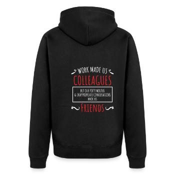 Arbeitskollege Freund Verabschiedung Jobwechsel - Unisex Premium Bio Zip Hoodie - Schwarz - Hinten - Nico (187cm)