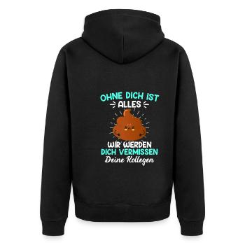 Abschied Kollege Jobwechsel Arbeitswechsel - Unisex Premium Bio Zip Hoodie - Schwarz - Hinten - Nico (187cm)