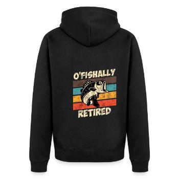 O Fishally retraité retraité pêcheur à la retraite - Veste à capuche bio Premium Unisexe - noir - Dos - Nico (187cm)