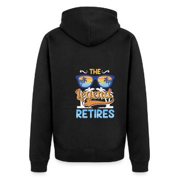 Retirement a legend retires - Unisex Premium Organic Zip Hoodie - black - Back - Nico (187cm)