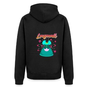 Dirndl Ersatz Lausmadl Damen Trachten - Unisex Premium Bio Zip Hoodie - Schwarz - Hinten - Nico (187cm)