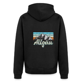 Allgäu - Unisex Premium Bio Zip Hoodie - Schwarz - Hinten - Nico (187cm)