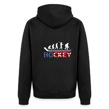 Usa Hockey Joueurs Évolution du hockey - Veste à capuche bio Premium Unisexe - noir - Dos - Nico (187cm)