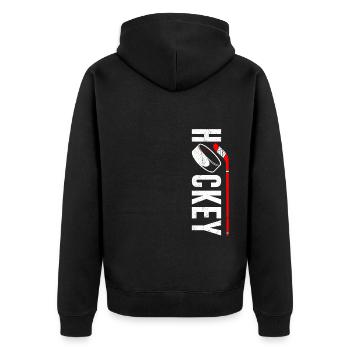 Bâtons de hockey sur glace - Veste à capuche bio Premium Unisexe - noir - Dos - Nico (187cm)